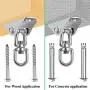Swing Hangers for Wooden Concrete Swing Set, 2 Pack Heavy Duty 1200 lb Capacity Antirust Stainless Steel Suspension Hooks, 360°Rotate Heavy Bag Hanger for Woss Suspension, Hammock Chair Pod Yoga Swing