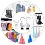 TWEI 2 Pack Cap Organizer Hanger, 20 Baseball Cap Holder, 5 Strong Clips, Stainless Steel Cap Racks for Closet, Change Your Cloth Hanger to Cap Organizer Hanger, Keep Your Hats and Cloth Cleaner