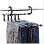 5PC Random Color 5 in 1 Pant Rack Shelves Stainless Steel Clothes Hangers Multi-Functional Wardrobe Magic Hanger Space Saving Hangers Decoration