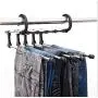 5PC Random Color 5 in 1 Pant Rack Shelves Stainless Steel Clothes Hangers Multi-Functional Wardrobe Magic Hanger Space Saving Hangers Decoration