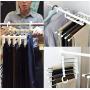 5pcs Random Color 5 in 1 Pant Rack Shelves Stainless Steel Clothes Hangers Multi-Functional Wardrobe Magic Hanger