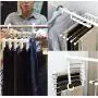 5pcs Random Color 5 in 1 Pant Rack Shelves Stainless Steel Clothes Hangers Multi-Functional Wardrobe Magic Hanger
