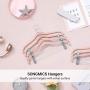 SONGMICS 30-Pack Pants Hangers, 16.7 Inches Velvet Trouser Hangers, with Adjustable Clips, Heavy Duty, Non-Slip, Space-Saving, for Pants, Skirts, Coat, Dresses, Tank Tops, Pink UCRF12PK30
