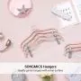 SONGMICS 30-Pack Pants Hangers, 16.7 Inches Velvet Trouser Hangers, with Adjustable Clips, Heavy Duty, Non-Slip, Space-Saving, for Pants, Skirts, Coat, Dresses, Tank Tops, Pink UCRF12PK30