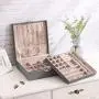 BEWISHOME Jewelry Boxes for Women 35 Compartments Jewelry Organizer - 6 Necklace Hooks, 2 Layers - Jewelry Boxes Display Storage Case Jewelry Holder for Girls Grey SSH71H BEWISHOME Jewelry Boxes for Women 35 Compartments Jewelry Organizer - 6 Necklace Hooks, 2 Layers - Jewelry Boxes Display Storage Case Jewelry Holder for Girls Grey SSH71H