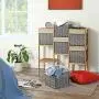 SONGMICS Handwoven Storage Baskets, Foldable Cube Storage Bins with Handles, Set of 6 Rattan-Style Storage Cubes for Shelf, for Bedroom Closet Laundry Room, 11.6 x 11.6 x 11.6 Inches, Gray URRB306WG SONGMICS Handwoven Storage Baskets, Foldable Cube Storage Bins with Handles, Set of 6 Rattan-Style Storage Cubes for Shelf, for Bedroom Closet Laundry Room, 11.6 x 11.6 x 11.6 Inches, Gray URRB306WG