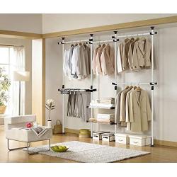 PRINCE HANGER, Deluxe Pants & Shelf Hanger, Holds 60kg(132LB) per horizontal bar, Heavy Duty, 32mm Vertical pole, Clothing Rack, Clothes Organizer, Pants Hanger, PHUS-0052