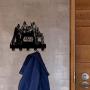 Star Wars Wall Door Hooks 20LB(Max) Quality Black Wood Made -Light in Weight-Easy to Install -Five Metal Hooks (Star 2)
