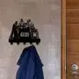 Star Wars Wall Door Hooks 20LB(Max) Quality Black Wood Made -Light in Weight-Easy to Install -Five Metal Hooks (Star 2)