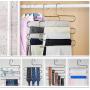 5pcs Stainless Steel Clothes Hanger Multifunction S-Type 5 Layers Pants Trousers Clothing Hanging Rack Closet Belt