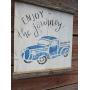 Vintage look ENJOY THE JOURNEY old time vintage TRUCK weathered wood sign with burlap hanger antique style old time font Vintage look ENJOY THE JOURNEY old time vintage TRUCK weathered wood sign with burlap hanger antique style old time font
