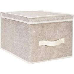 Tronix Large Collapsible Storage Boxes ? Faux Jute/Beige