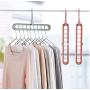 10pcs Random Color Multi-Function 9-Hole Sliding Clothes Hanger Sorting Drying Rack Hook Organizer 3D Space Saving Hanger Magic Hanger with Hook