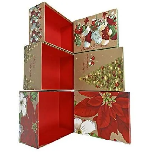 Alef Elegant Decorative Holiday Themed Nesting Gift Boxes -3 Boxes- 11.5"x5"x 8.5" - Nesting Boxes Beautifully Themed and Decorated - Perfect for Gifts or Simple Decoration! Alef Elegant Decorative Holiday Themed Nesting Gift Boxes -3 Boxes- 11.5"x5"x 8.5" - Nesting Boxes Beautifully Themed and Decorated - Perfect for Gifts or Simple Decoration!