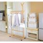 XIAOLONG Coat Rack, Modern Minimalist Coat Rack Simple Coat Rack Storage Living Room Hangers Bamboo Floor Clothes Rack Bedroom Mobile Creative Rack