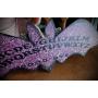 Antiqued Red Damask Ouija Spirit Board Hand Made Wooden Bat Home Decor Wall Plaque Hanger