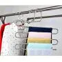 HKOrion Trousers Pants Clothes Hangers Closet Storage Organizer Stainless Steel Multipurpose for Jeans, Scarf, Ties, Legging S Shape Wardrobe Space Saver 5 Layers Hanger Pack of (1) Piece HKOrion Trousers Pants Clothes Hangers Closet Storage Organizer Stainless Steel Multipurpose for Jeans, Scarf, Ties, Legging S Shape Wardrobe Space Saver 5 Layers Hanger Pack of (1) Piece