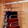 Hankyky Pants Hangers Non Slip Updated S-Shaped 5 Layers Hangers Closet Space Saver for Jeans Scarf Tie Clothes