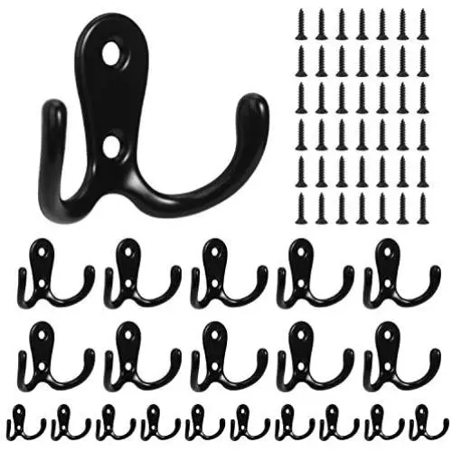 21pcs Black Coat Hooks Wall-Mounted, BEIUTAO Heavy-Duty Wall Hooks for Hanging with 42 Screws, Towel Hooks Used for Storage of Coats, Scarves, Bags, Towels, Keys, Hats, etc. 21pcs Black Coat Hooks Wall-Mounted, BEIUTAO Heavy-Duty Wall Hooks for Hanging with 42 Screws, Towel Hooks Used for Storage of Coats, Scarves, Bags, Towels, Keys, Hats, etc.