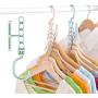 shlutesoy Plastic 5 Circle Anti-Slip Windproof Coat Clothes Hanger Buckle Rack Organizer Pink