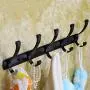 SX1560 Aluminum Alloy Punch-Free Hook Clothes Towel Hanger Wall Hanging Bathroom Bedroom Hook (Color : Black)