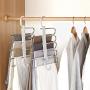 HJYPYJ Magic Hanger,Multifunction Adjustable Magical Hangers,Stainless Steel + Pp + PVC Multi-Layer Storage Trouser Hangers,Space-Saving Organizer Hangers,2Pcs 4Pcs Durable/Gray / 4 pcs