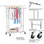 LANGRIA Double Rail Garment Racks Clothes Racks Commercial Grade Height Adjustable Heavy Duty Clothing Racks for Boutiques