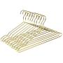 Amber Home Aldut Heavy Duty Gold Wire Metal Coat Hanger Clothes Hangers, Strong Coat Hanger, Slim Shirt Hangers, Metal Hangers with notches, 10 Pack (Gold Length 17) (Renewed)