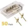 Hommie 50pcs Assorted One Step Hangers Iron Alloy Nail Hooks 20lbs Photo Picture Frame Hangers Professional Plaster Picture Hanging Kit on Wooden/Drywall Hanging Hardware for Clock,Mirror,Jewelry