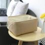 TheWarmHome Decorative Basket Rectangular Fabric Storage Bin Organizer Basket with Handles for Clothes Storage (Beige, 13.8L9.8W6.7H) TheWarmHome Decorative Basket Rectangular Fabric Storage Bin Organizer Basket with Handles for Clothes Storage (Beige, 13.8L9.8W6.7H)
