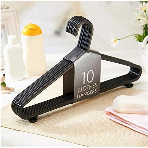 Black Non-Slip Suit Hangers for Adult Clothing Multi-Functional Home Clothes Hangers Space Saving Organizer 10pcs