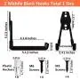 Storage Double Hooks Garage Space Saver Organizer Utility Hanger,Rack Extended Wall Mount Tool Heavy Duty Steel Holder with Anti-Slip Coating (2 Pack Black 5.1" Medium hook)