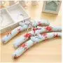 DNJKSA 5 Pcs Pink Blue Fabric Padded Clothes Hanger with Rustic Flower Printed, Idyllic Style Dress Shirts Hanger for Closet Bedroom(Random Color)