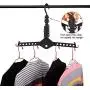 GQQG Magic Hanger Closet Space Saving Clothes Hangers Plastic Heavy Duty Folding Smart Closet Space Saver Closet Organizer for Adult Kids Coat Skirt Dress Shirts, Black (Size : 10 pcs)