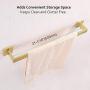Bath Towel Bar 23.74", Suyar SUS304 Stainless Steel Bathroom Single Towel Holder, Shower Coat Pants Clothes Hanger, Hand Towel Rack for Wall, Brushed Gold