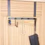 KeepTpeeK Over The Door Hook Hanger Organizer for Coats, Hoodies, Hats, Scarves, Purses, Leashes, Bath Towels & Robes Men and Women Clothing Rack 5 Hooks (Black)
