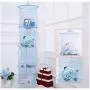 Leoyoubei 43 1/2" Hanging Mesh Storage Basket,4 Tier/Folding Basket/Wall Hanging Storage Baby Clothes Hangers,Toys or Store Gloves,Shawls, Hats and Mittens,Hang Bag Attaches Easily to Any Rod (Blue)