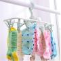 Folding Travel Clip & Drip Hanger, Portable Plastic Clothes Underwear Socks Laundry Drying Hanger Rack With 12 Clips For Home Or Outdoor (Light Green)