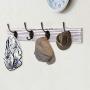 Y&ME YM Coat Hooks Wall Mounted Set of 2,White Rustic Wood Coat Rack with 8 Sturdy Bronze Hooks, White Hanging Wall Coat Hooks Rack for Entryway, Bathroom, Closet Room, 16 x 2.4 x 0.6 Inch