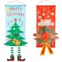 STOBOK Christmas Hanging Decoration Xmas Tree Wreath Ornament Cloth Outdoor Indoor Merry Christmas Door Hanger Porch Sign Holiday Party Supplies (Random Style)