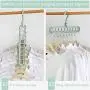Space-Saving Hangers 5PCS Magic Clothes Hanger Organizer Rotate Anti-Skid Folding Hanger Multifunction Space Saving and Cascading Features for Drying and Storage to Family Green