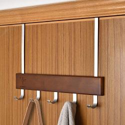 Over Door Hanger Modern Door Hook Bamboo & Aluminum for Bedroom, Living Room, Bathroom