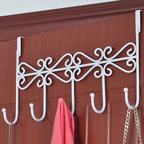 CapsA Over Door Hooks 5 Hooks Rack Decorative Organizer Hooks for Clothes Coat Hat Belt Towels Stylish Over Door Hanger for Home or Office Use