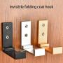 Zconmotarich Clothes Storage Aluminum Alloy Wall Mounted Foldable Clothes Hanger Rack Towel Coat Robe Hook - Black