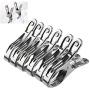 RuiLing 12pcs Giant Clothes Peg Stainless Steel Beach Towel Clips Windproof Clothespins Drying Racks Retaining Clip Hanger 8.5cm + 12cm RuiLing 12pcs Giant Clothes Peg Stainless Steel Beach Towel Clips Windproof Clothespins Drying Racks Retaining Clip Hanger 8.5cm + 12cm