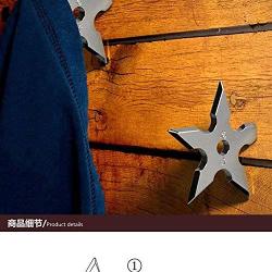 XIQUE Ninja Star Wall Hanger Coat Decorative Hook Creative Ninja Darts Decorative Metal Hooks for Clothes Wall Coat Hanger