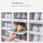 SXYLOB Plastic Pull Shoe Storage Boxes Clear Stackable Shoes Boxes Cabinet Organizer Flip Drawer Large Size for (Man 3 pcs)