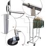 Cypressshop Commercial Garment Rack Hanger Clothes Hanging Holder Rolling Portable Adjustable Double Steel Rail Racks Trolley Textile Dryer Home Furniture