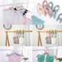 Dedu Travel Hangers Folding Hangers with 16 Clips Portable Clothes Hangers, Non-Slip, Lightweight for Home and Travel, Green 8 PCS