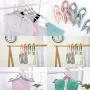 Dedu Travel Hangers Folding Hangers with 16 Clips Portable Clothes Hangers, Non-Slip, Lightweight for Home and Travel, Green 8 PCS
